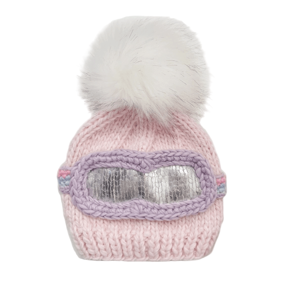 Blueberry Hill Ski Goggles Hat, Baby Pink - Baby & Kids Christmas Hat Baby & Toddler Hats The Blueberry Hill   