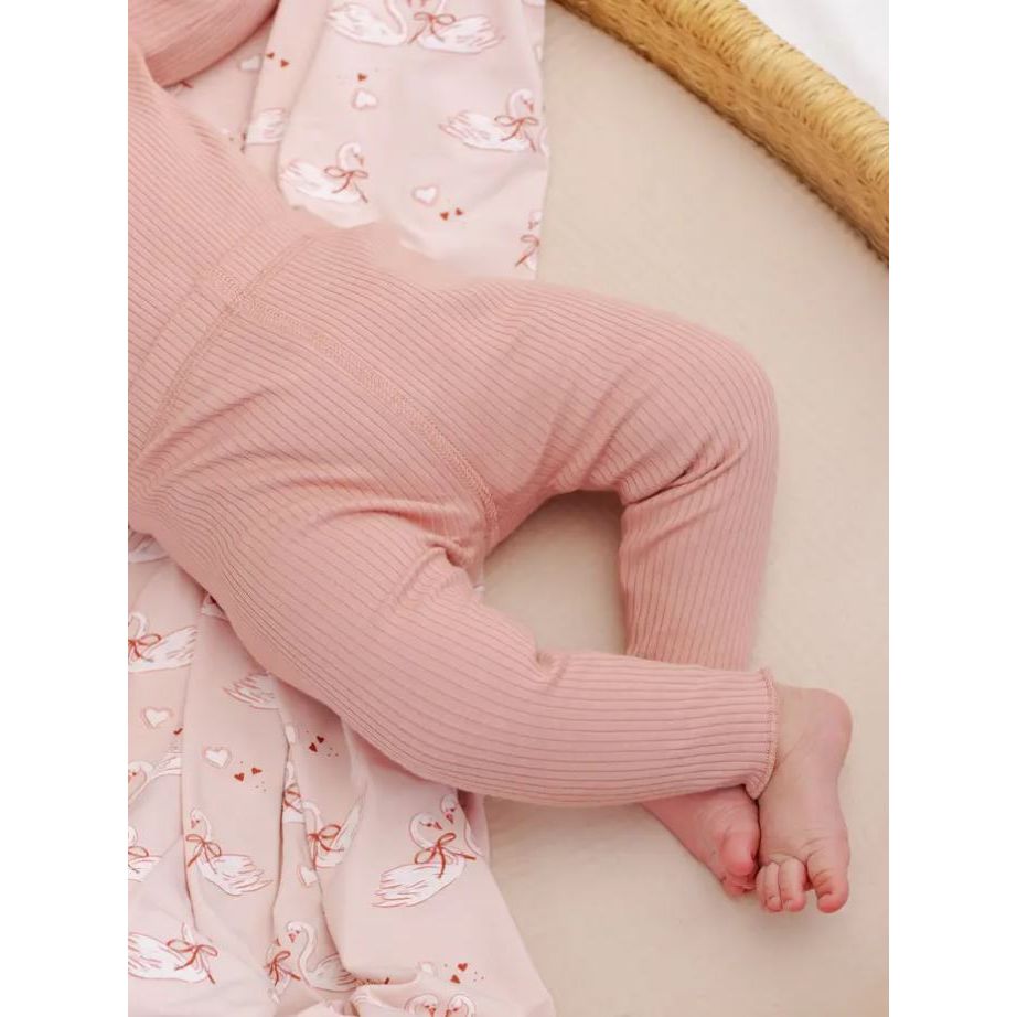 Quincy Mae Essentials Ribbed Legging Pink Tops & Bottoms Quincy Mae