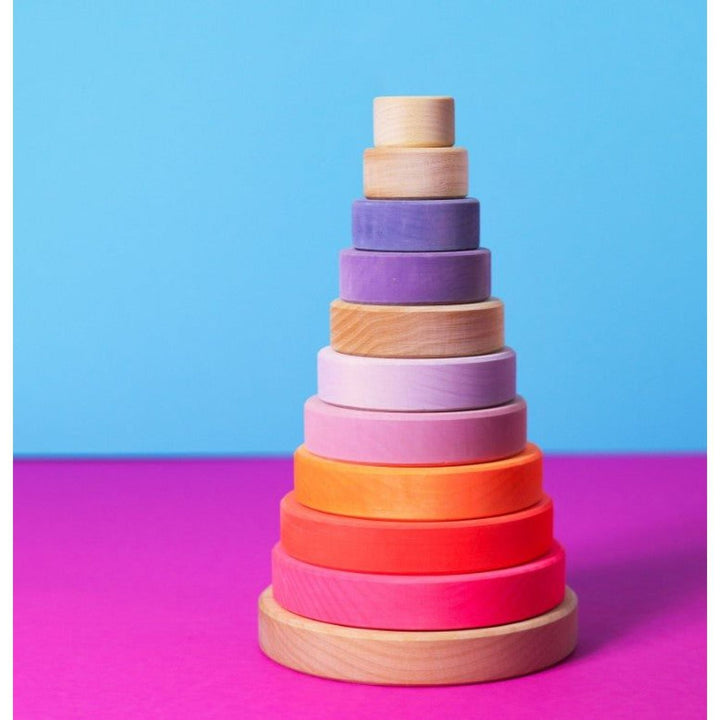 Grimm's Conical Tower Neon Pink Wooden Toys Grimm's   