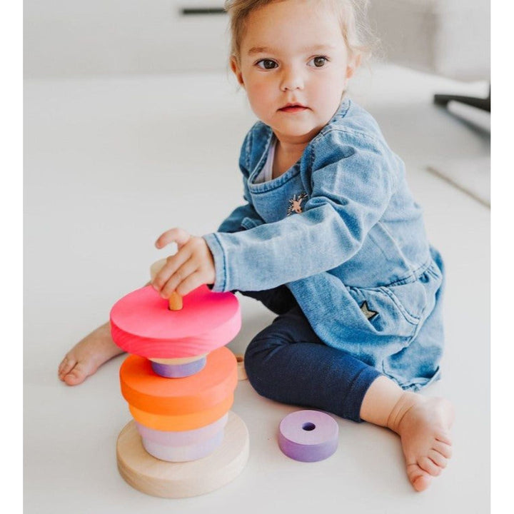 Grimm's Conical Tower Neon Pink Wooden Toys Grimm's   