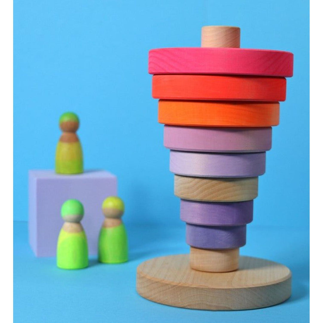 Grimm's Conical Tower Neon Pink Wooden Toys Grimm's   