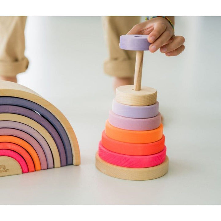 Grimm's Conical Tower Neon Pink Wooden Toys Grimm's   