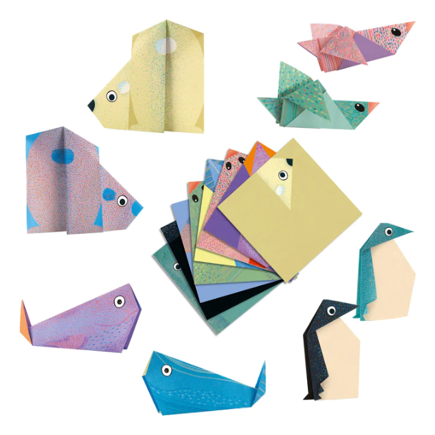 Djeco Polar Animals Origami Paper Craft Kit