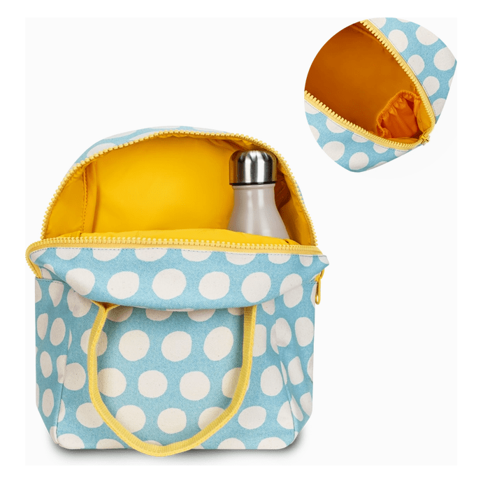 Fluf Zipper Lunch Bag - Dot Blue  Fluf   