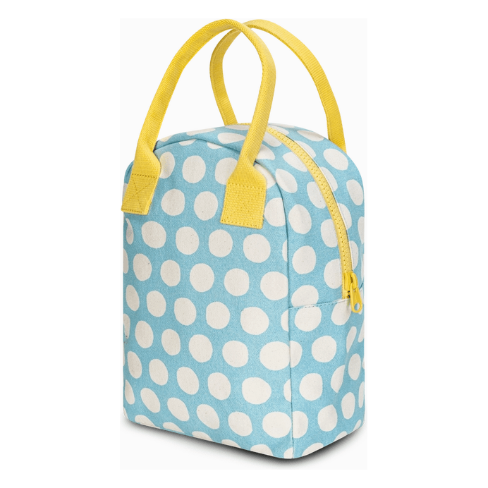 Fluf Zipper Lunch Bag - Dot Blue  Fluf   