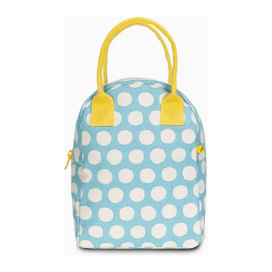 Fluf Zipper Lunch Bag - Dot Blue  Fluf   