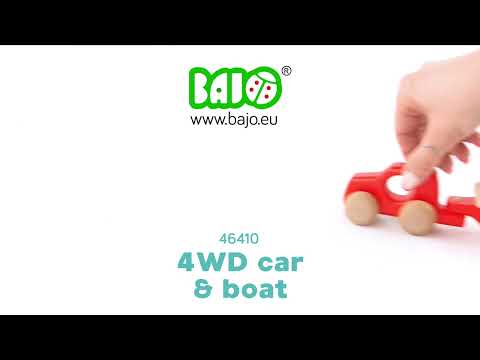 Bajo Car with Boat Green and Yellow Vehicles Bajo