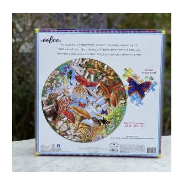 eeboo Mushrooms and Butterflies 500 Piece Round Puzzle Puzzles & Mazes eeBoo   