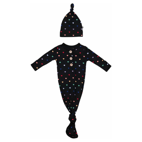 Kyte Baby Knotted Gown with Hat Set - Midnight Kyte Baby Knotted Gown with Hat Set - Midnight