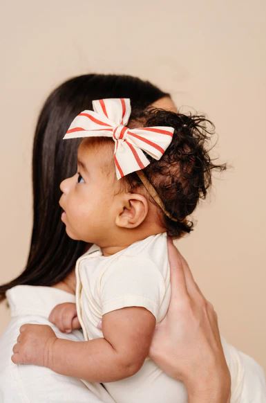 Lou Lou & Company Ribbon Bow - Red Stripe Headband