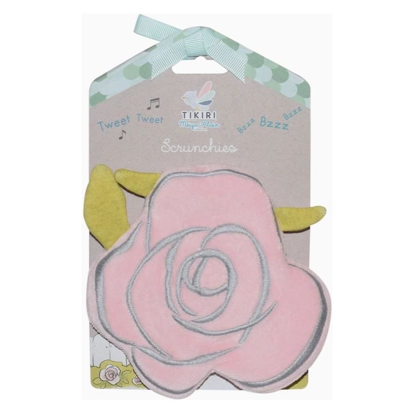 Tikiri Scrunchies- Flower Rose with Crinkle Pacifiers and Teething Tikiri   