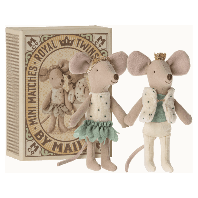 Maileg Royal Twins, Little Sister and Brother in Box Mice Maileg   