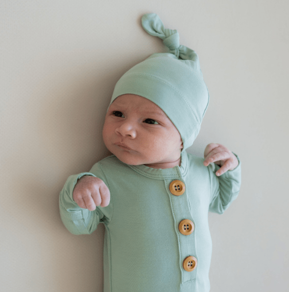 Kyte Baby Ribbed Knotted Gown with Hat Set Bundler Kyte Baby   