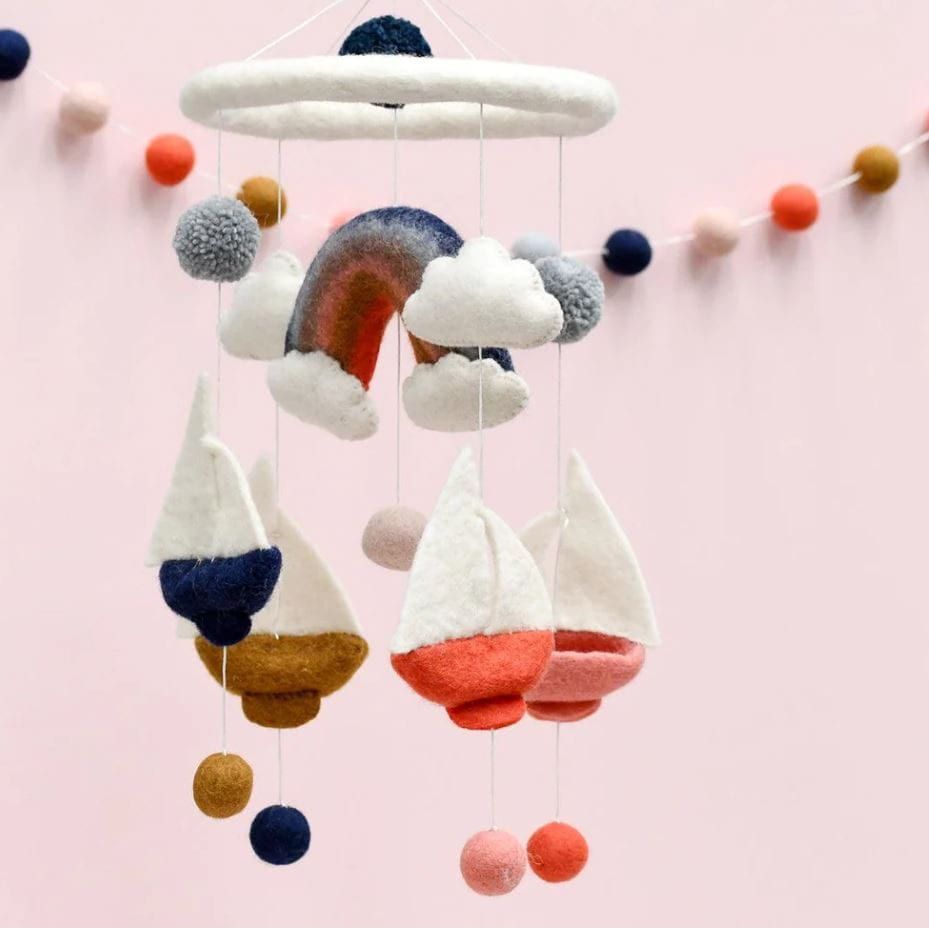 Tara Treasures Nursery Mobile - Spring Sailboats Baby Mobiles Tara Treasures