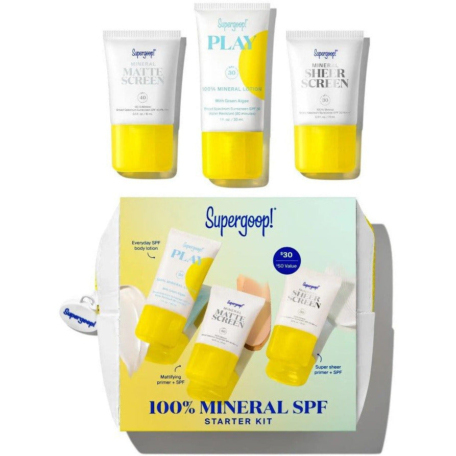 Supergoop! 100% Mineral SPF Starter Kit NEW-One Size Sunscreen Supergoop   
