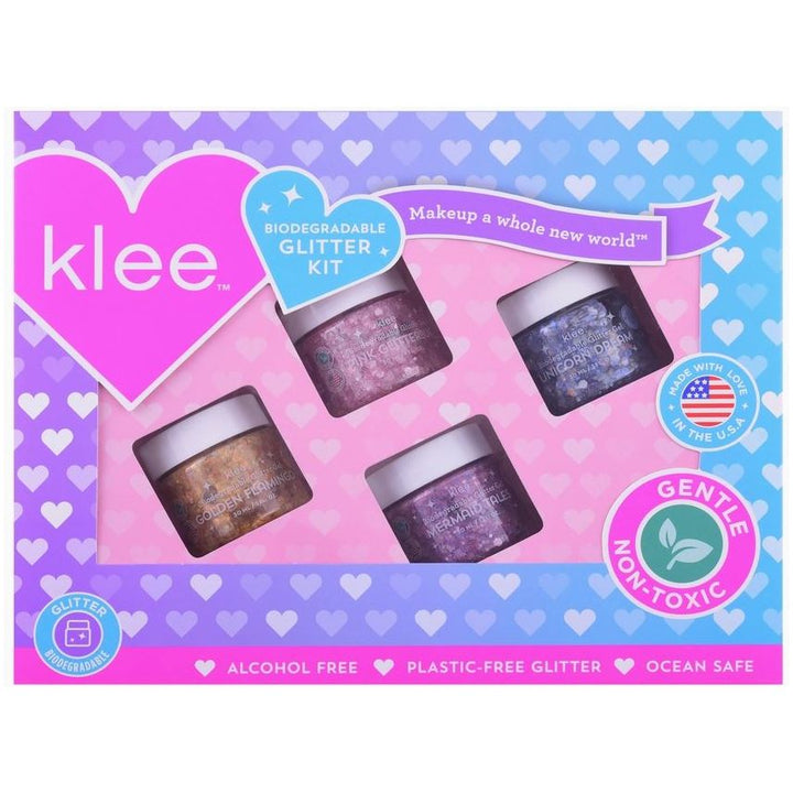 Klee Naturals Mermaid Paradise - Klee Biodegradable Glitter Gel 4PC Set Natural Toiletries Klee Naturals   