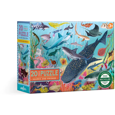 eeBoo Sharks & Friends Big Puzzle 20pc Puzzles & Mazes eeBoo   