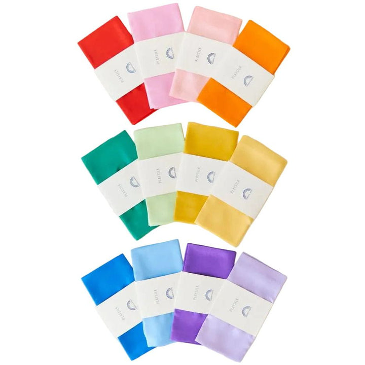 Color swatches arranged in a pyramid shape on a light background