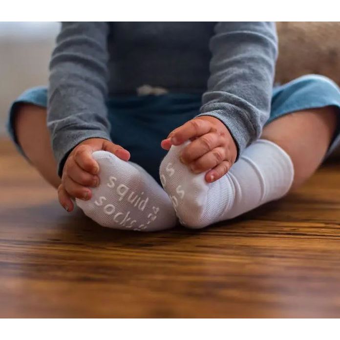 Squid Socks- Non-Slip, Stay Put Socks- White Socks Squid Socks