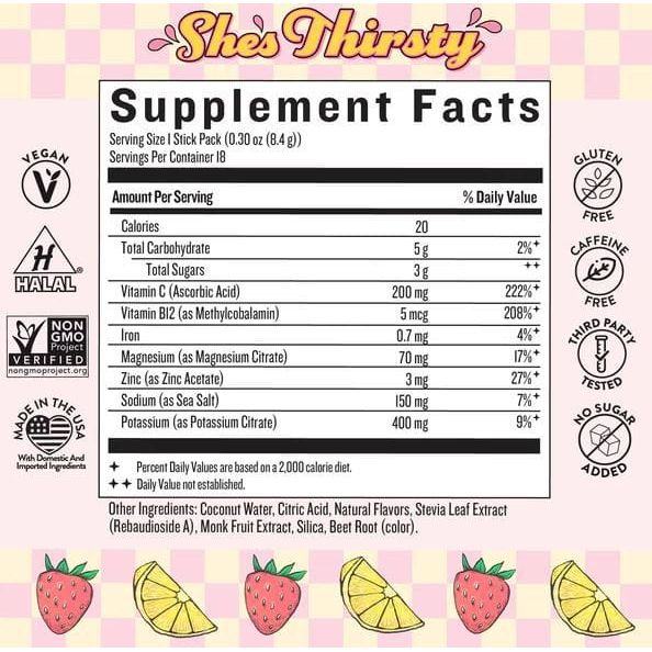 Legendairy Milk She’s Thirsty Coconut Water Electrolyte Mix Supplements & Remedies Legendairy Milk