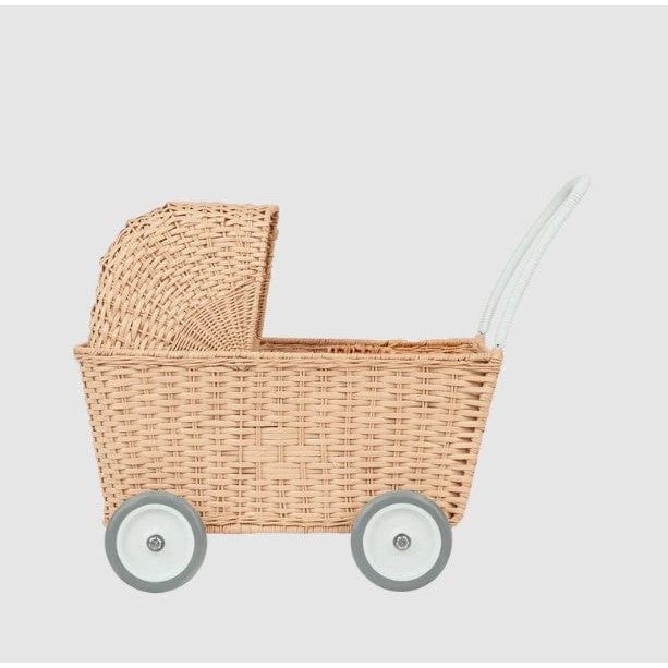 Olli Ella Rattan Strolley - Seashell Pink Stroller Olliella