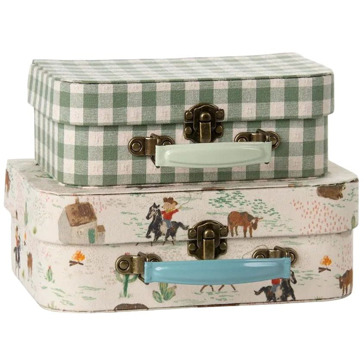 Maileg Suitcases With Fabric, 2 piece set - Pony Suitcase Maileg