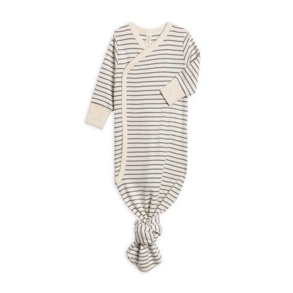 Colored Organics Indy Kimono Gown - Summit Stripe / Denim Gown Colored Organics