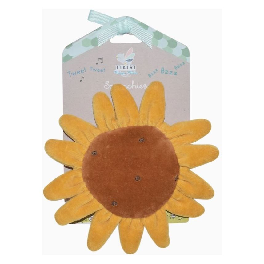 Tikiri Scrunchies- Sunflower with Crinkle Pacifiers and Teething Tikiri   