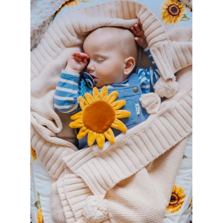 Tikiri Scrunchies- Sunflower with Crinkle Pacifiers and Teething Tikiri   