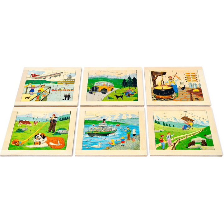 Atelier Fischer Swiss Puzzle 9 Pc - Swiss Wooden Toys Atelier Fischer Switzerland   