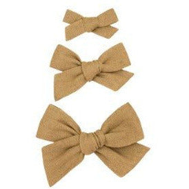 Lou Lou & Company Linen Bow Clip- Single Medium Headband Lou Lou & Company Tan  