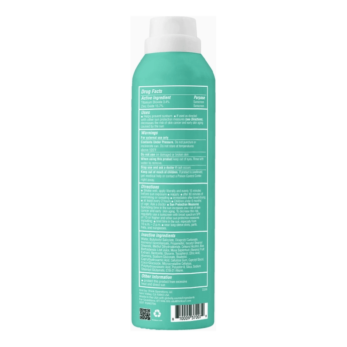 Thinkbaby Kids All Sheer Mineral Sunscreen Spray SPF 50 Sun & Insect Protection ThinkBaby   