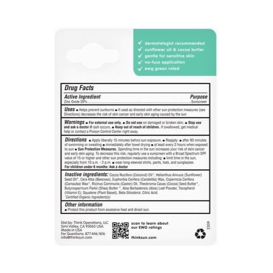 Thinksport Kids Sunscreen Stick- 30SPF Sun & Insect Protection ThinkBaby