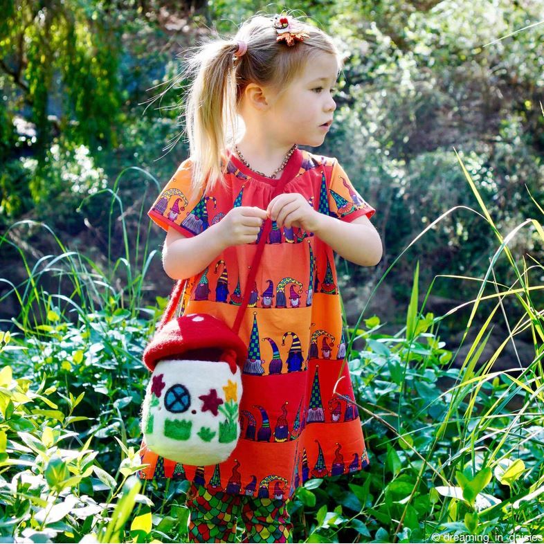 Tara Treasures Felt Mushroom Toadstool Bag