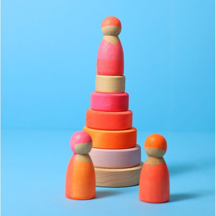 Grimm's Small Conical Tower Neon Pink Wooden Toys Grimm's   