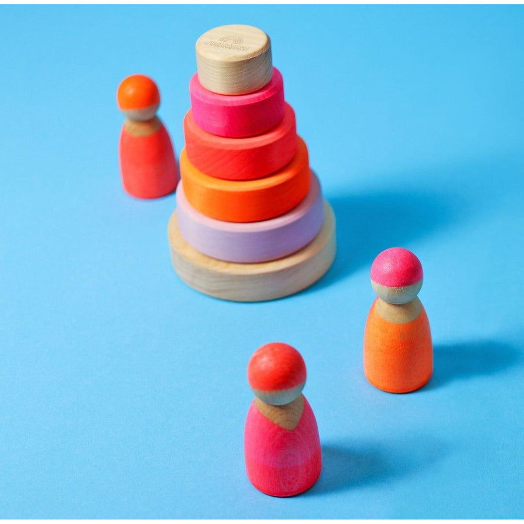Grimm's Small Conical Tower Neon Pink Wooden Toys Grimm's   