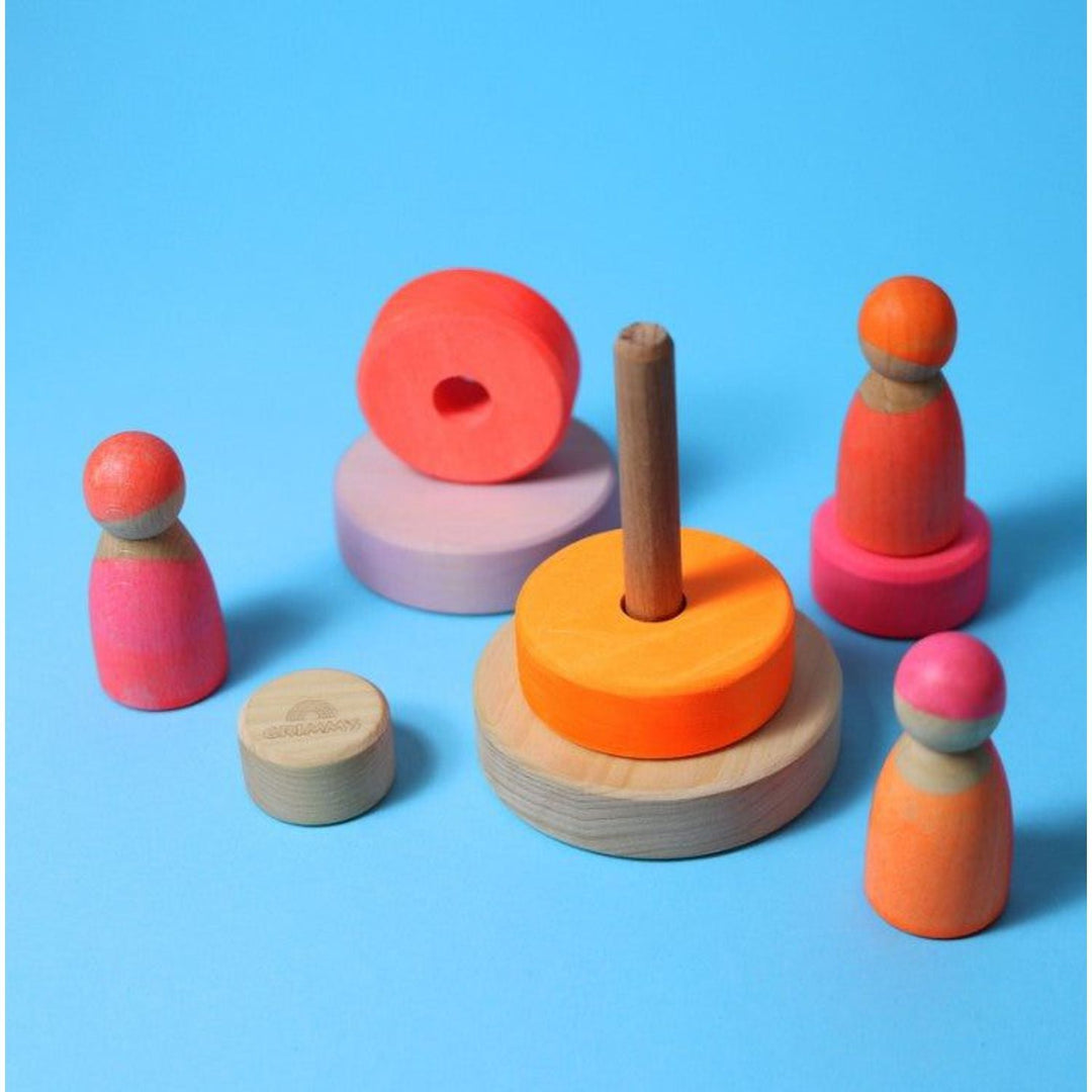 Grimm's Small Conical Tower Neon Pink Wooden Toys Grimm's   