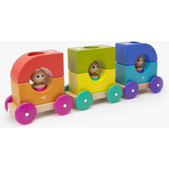 Tegu Magnetic Tram Rainbow Wooden Toys Tegu   