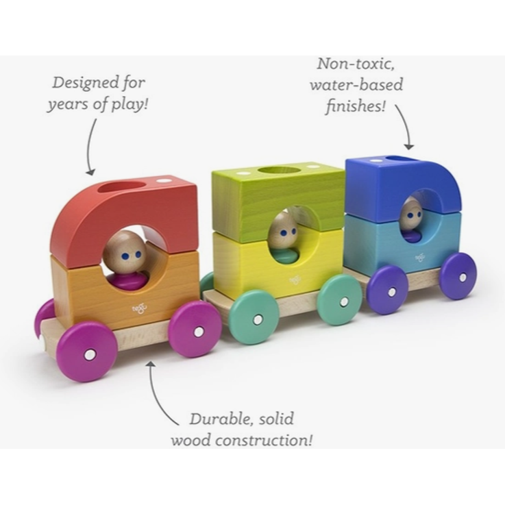 Tegu Magnetic Tram Rainbow Wooden Toys Tegu   