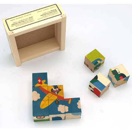 Atelier Fischer 9 Cube Puzzle Transportation Wooden Toys Atelier Fischer Switzerland   