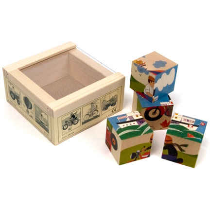 Atelier Fischer 4 Cube Puzzle Transportation Wooden Toys Atelier Fischer Switzerland   