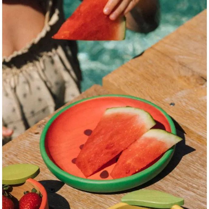 Oli & Carol Wally the Watermelon Plate & Spoon Set Plates & Bowls Oli & Carol