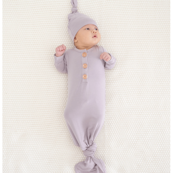 Kyte Baby Knotted Gown with Hat Set - Wisteria Kyte Baby Knotted Gown with Hat Set - Wisteria