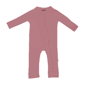 Kyte Baby Zippered Romper Fall 2023 Footie Kyte Baby NB Dusty Rose 