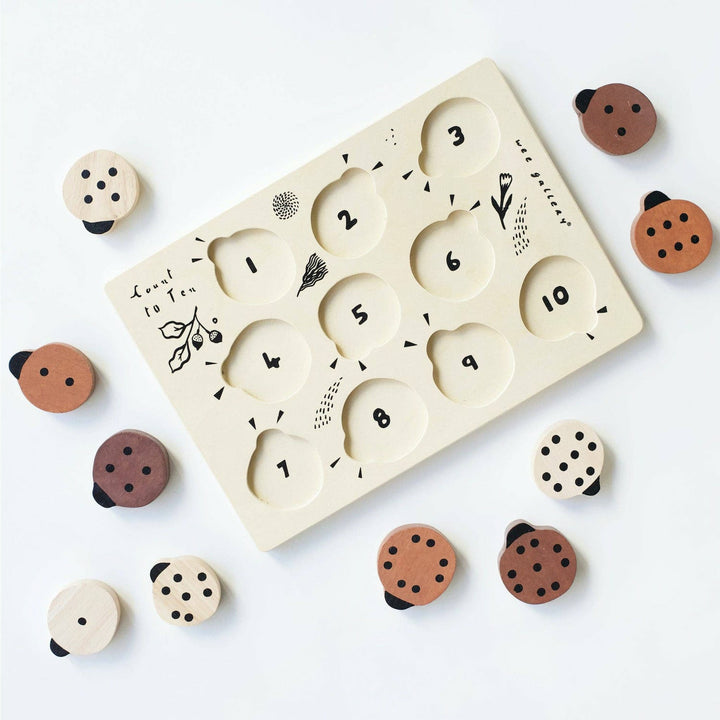 Wee Gallery Wooden Tray Puzzle - Count to 10 Ladybugs Wooden Toys Wee Gallery   