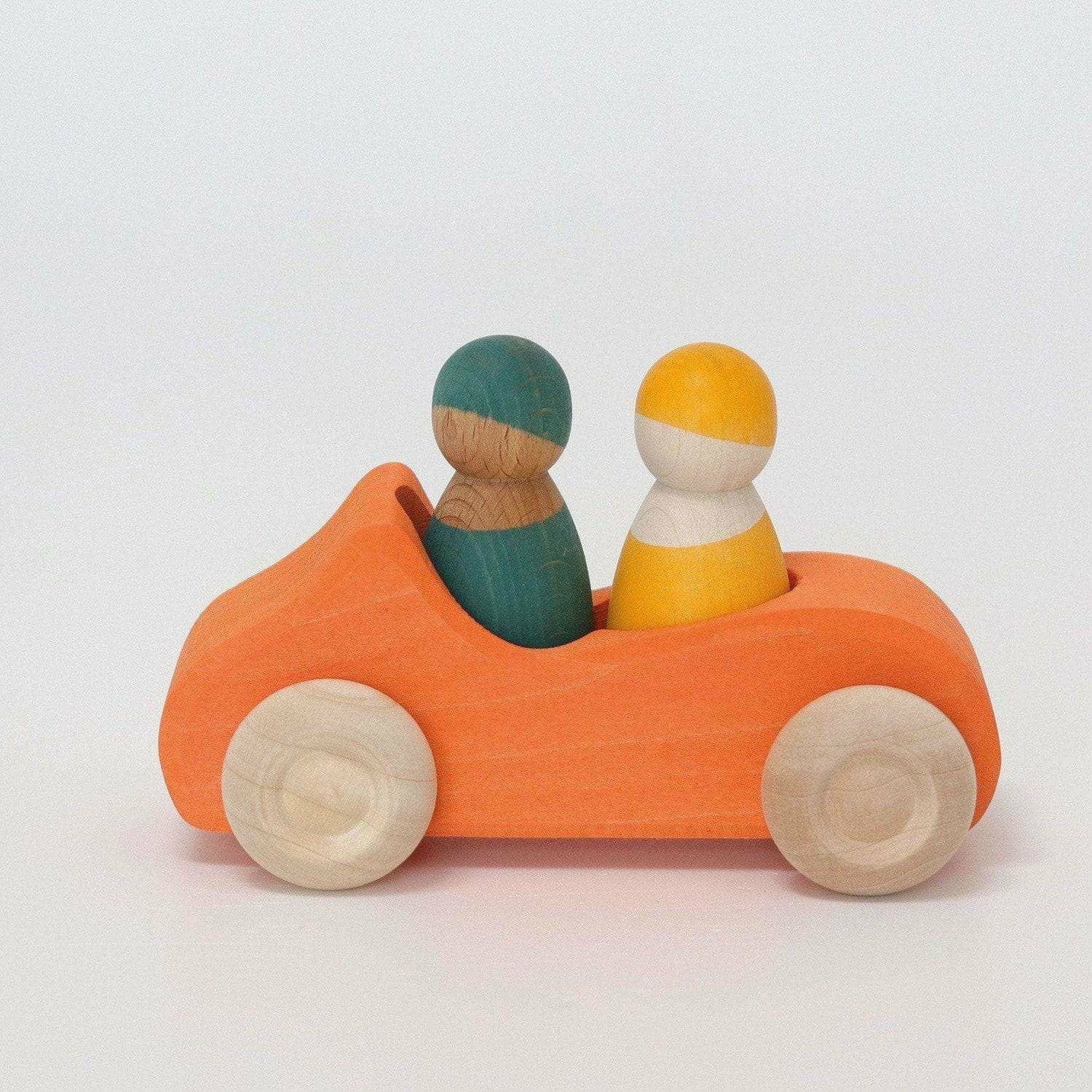 Grimm s Orange Wooden Car Toy The Natural Baby Company