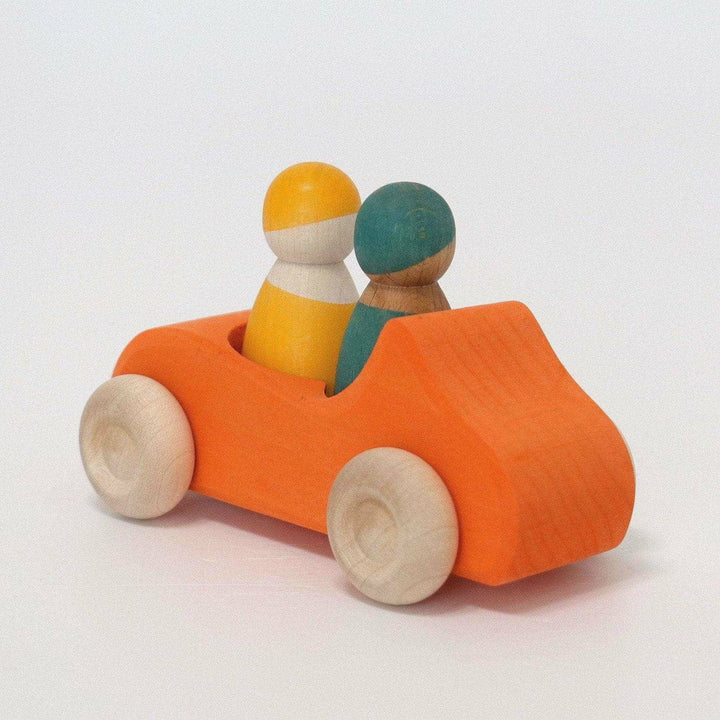 Grimm's Large Convertible Car Orange Wooden Toys Grimm's   