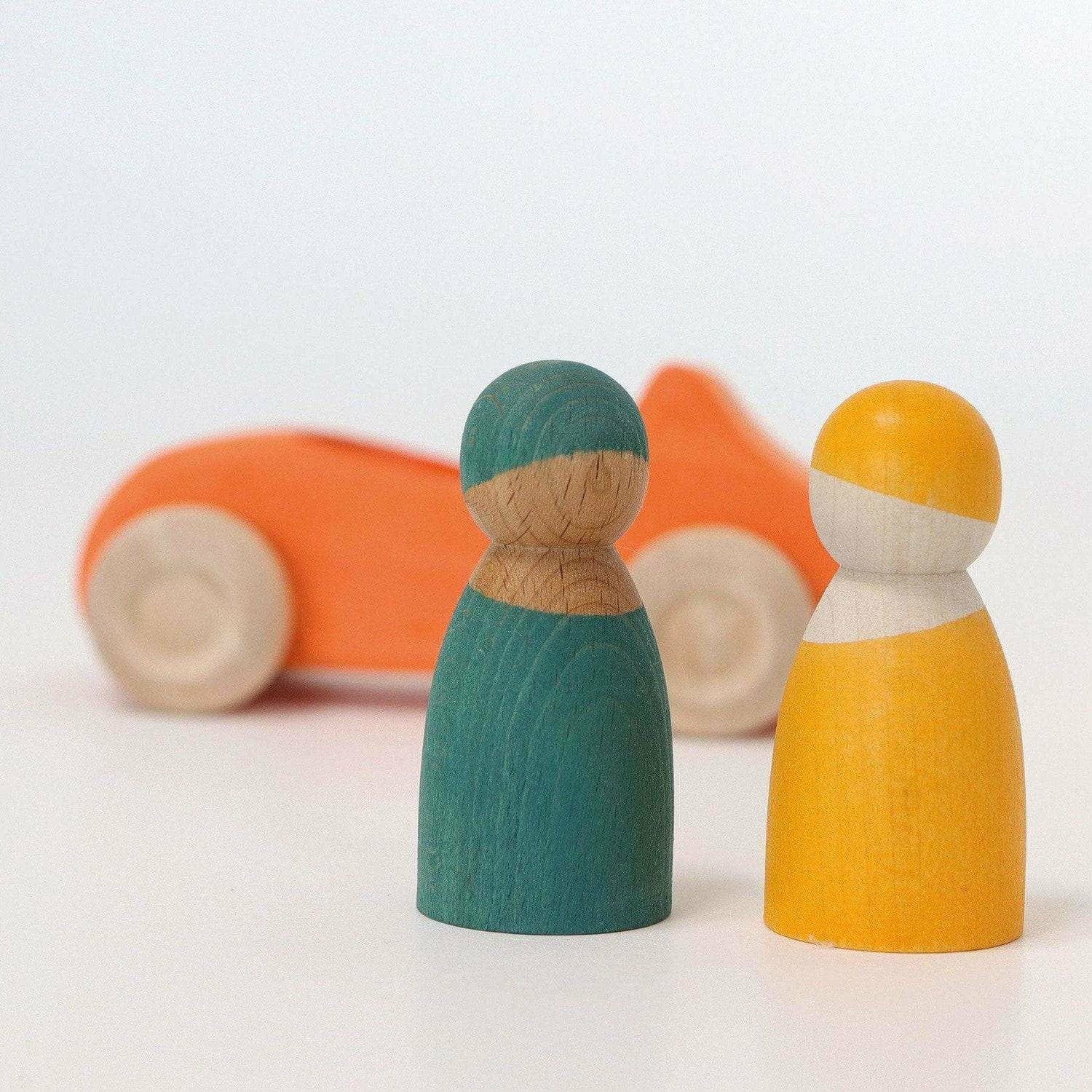 Grimm s Orange Wooden Car Toy The Natural Baby Company