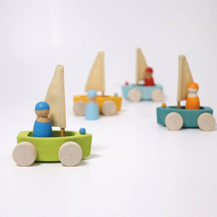 Grimm's Set of 4 Little Land Yachts Toddler And Pretend Play Grimm's   