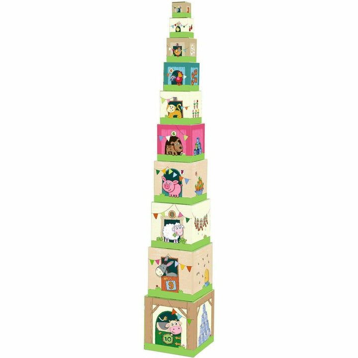 Haba On the Farm Stacking Cubes Toddler And Pretend Play Haba   